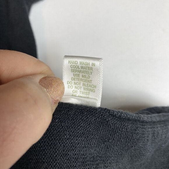 CJ Banks Womens Cardigan Sweater Black Linen Cotton Blend Floral Embroidery 2X - Picture 5 of 8